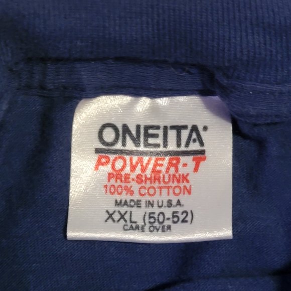 Vintage Oneita Power-T Blue Charlie Rose Single Stitched T-Shirt XXL - Picture 8 of 10